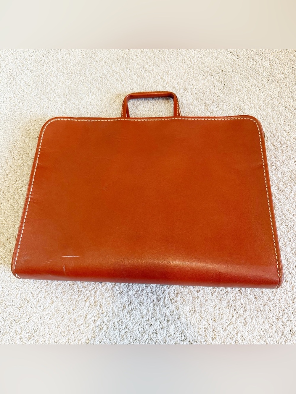 Vintage Split Cowhide Leather Legal Portfolio Briefcase Document Bag USA 50s 60s